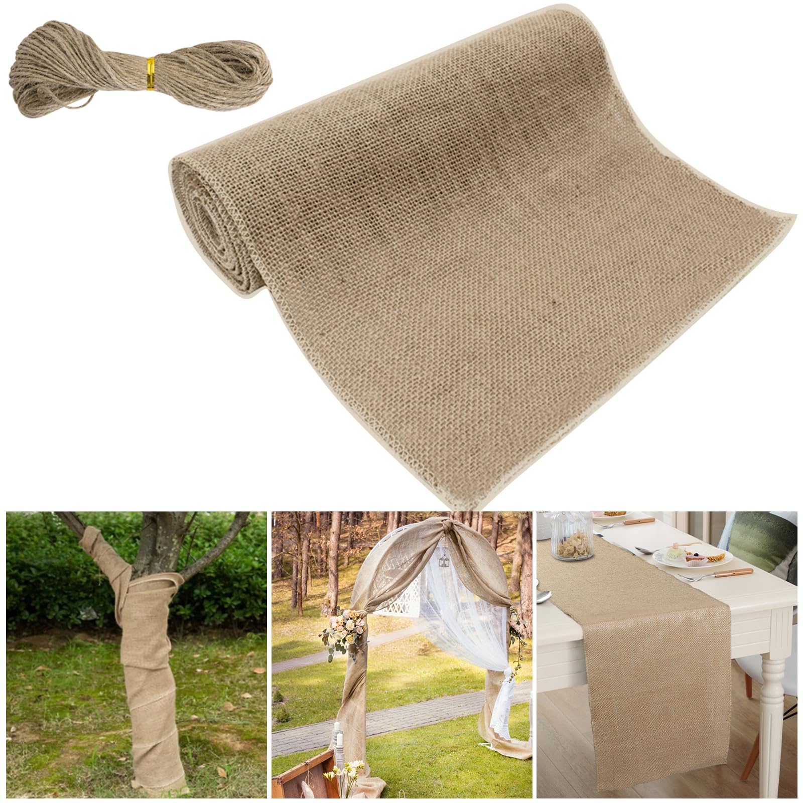 

Natural Jute Burlap Burlap Roll with 20m Perfect for Tabletop DIY and Rustic and Pastoral Perfect as a Gift 600cm Fabric, Rope, Crafts, Sewing,