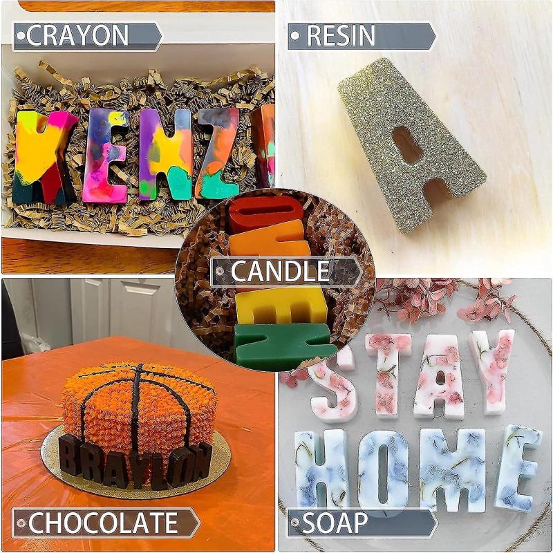 26 Cavities Crayon Letter Silicone Mold Larger Alphabet Baking Silicone Mold Abc Kitchen Utensils Cake Pan Candy
