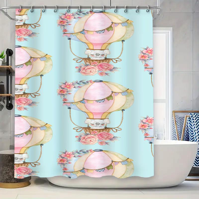

Модный коврик для ванной для девочки, декоративный водонепроницаемый нескользящий коврик для ванной комнаты с цветочным узором, розово-голубой набор штор для душа для дома Де 90x180cm