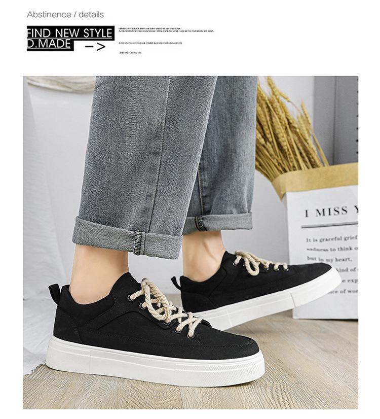 Men's Height-Boosting Thick-Soled Canvas Shoes - Breathable Summer Retro Lace-Up Sneakers