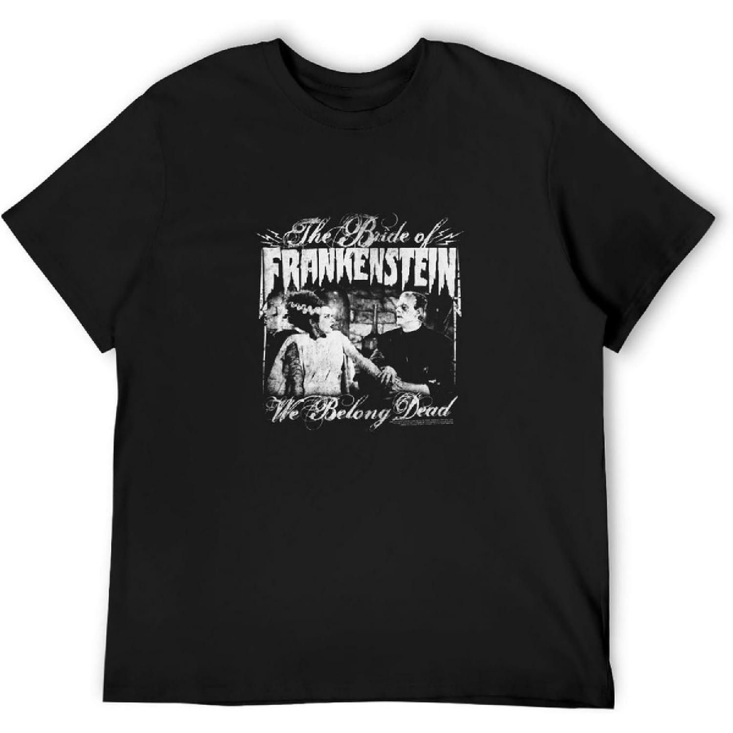 

The Bride of Frankenstein Juniors We Belong Dead Tee T Shirt Men Short Sleeve Oneck Tee Shirts Fashion Black XXXXXL різнокольоровий