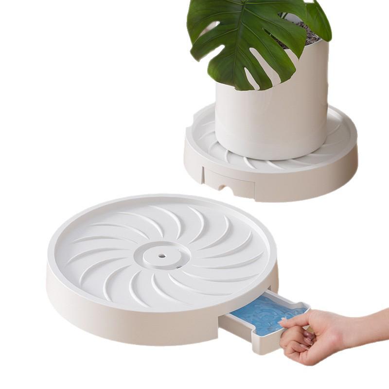 Large Flower Pot Mobile Tray with Hidden Wheels, High Load Capacity, Thickened Plastic