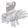 Pearl Decorative White Satin Bridal Gloves Wrist Length Women Silk Gloves  Ladies