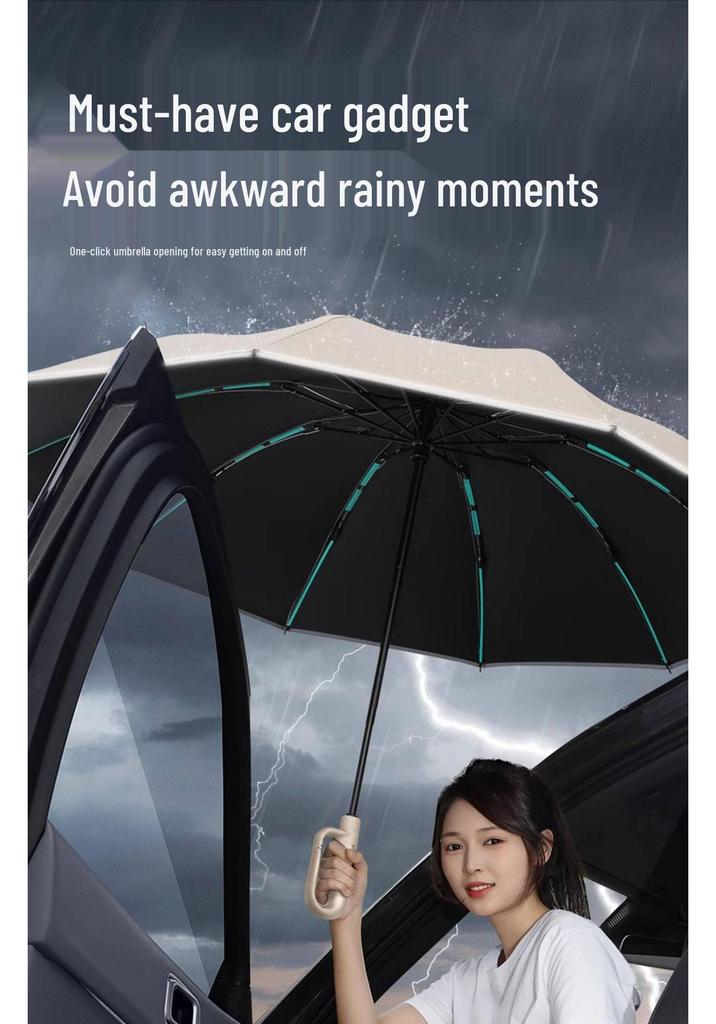 Sun & Rain 16-Rib Reverse Windproof UV Protection Umbrella