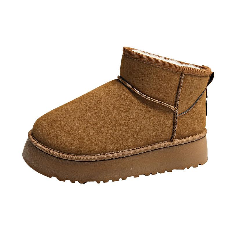 thick-soled snow boots women's winter velvet thickened Northeast cotton shoes 2025 new one-pedal and ankle bread cotton shoes