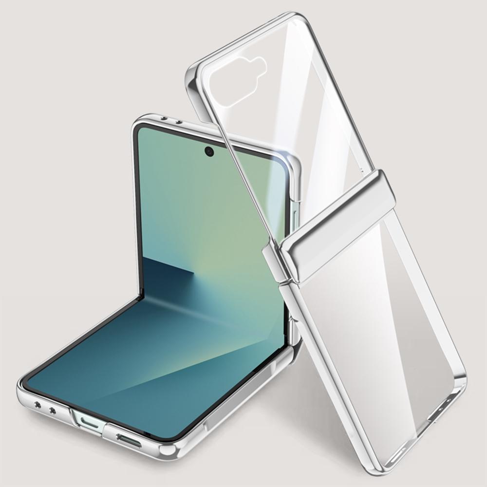 For Samsung Galaxy Z Flip7 5G Case PC+Acrylic Phone Cover with Rear Small Screen Protector Hinge Protection