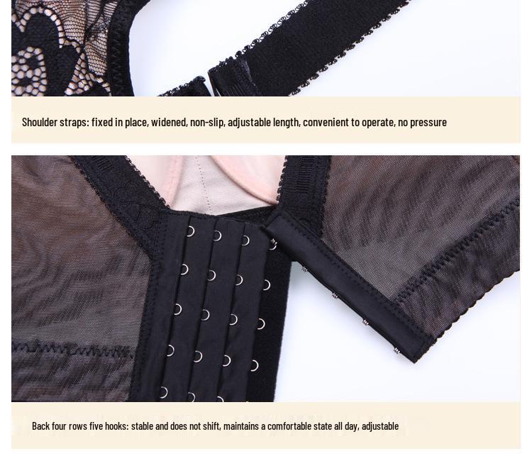 Plus Size Adjustable Full-Cup Bra with Side Support 