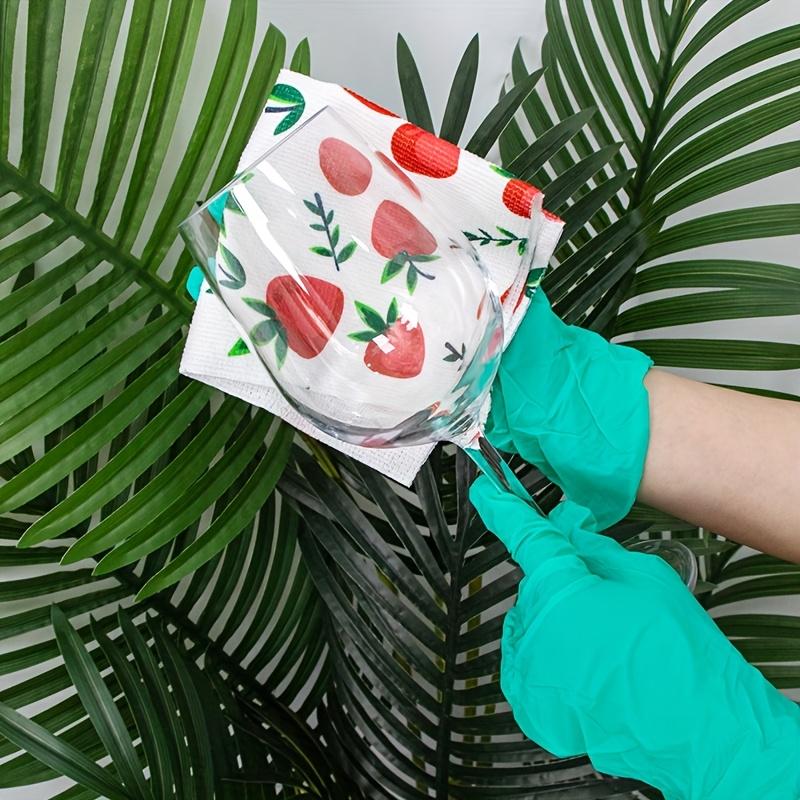 20pcs/Roll of Reusable Cleaning Cloths,Washable Kitchen Towels with Prints – Essential for Every Home Microfiber Cloth