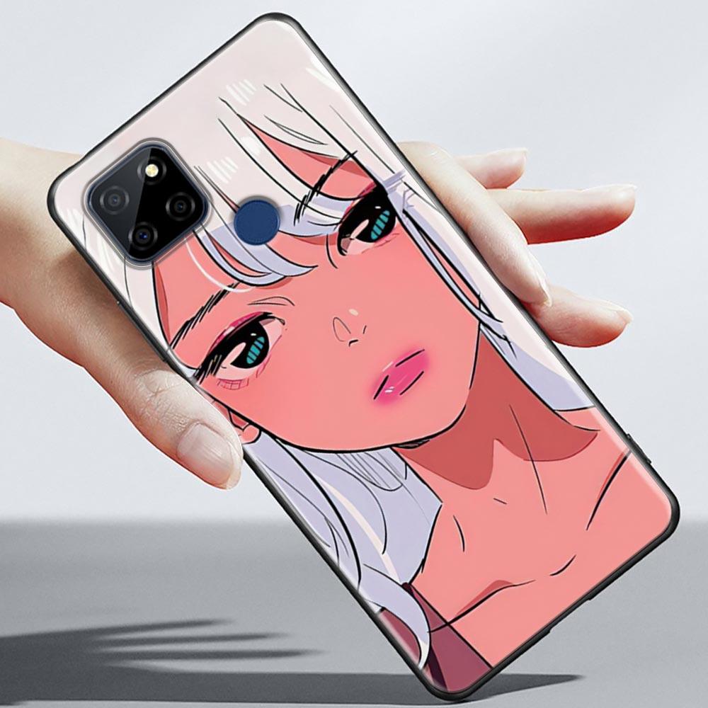 Super Cute Girl Anime Phone Case For OPPO Realme 5 6 7 7i 8 8i 9 9i V25 F9 F17 F19 5G 4G Pro Narzo Speed Black Soft Cover Fundas