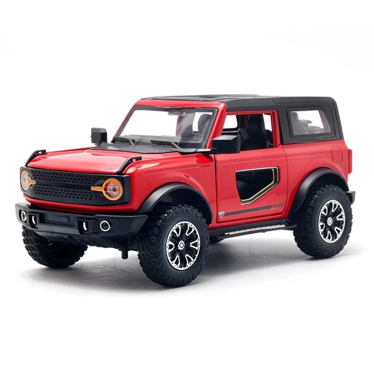 1:24 F Bronco Lima Suv Modèle de Voiture en Alliage Métal Moulé sous Pression Véhicules Tout-Terrain Modèle de Voiture Son et Lumière de Simulation Jouet pour Enfants Cadeau