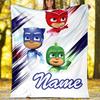 Customizable PJ Marks Throw Blanket – Personalized Name, All-Season Cozy Snug Blanket, Machine Washable, Personalized Blanket
