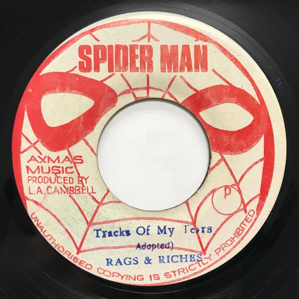 

7inch Record RAGS RICHES Tracks Of My Tears NONE Spiderman Jamaica Reggae Ska Dub Used