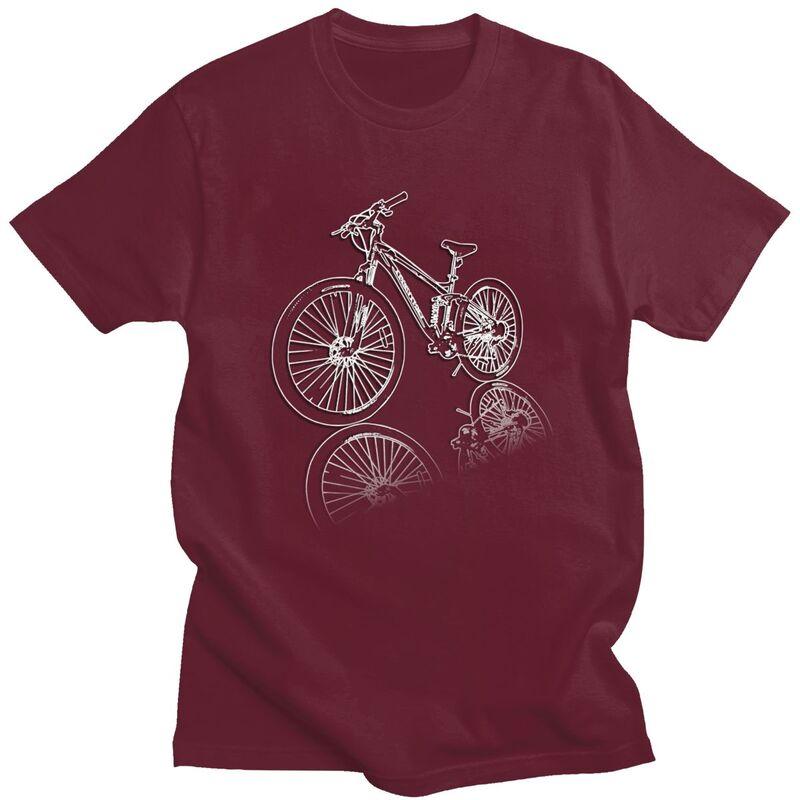 Custom MTB Mountain Bike T Shirts Men 100 Cotton Tees Bicycle Cyclist Biking Tshirts Casual Tshirt