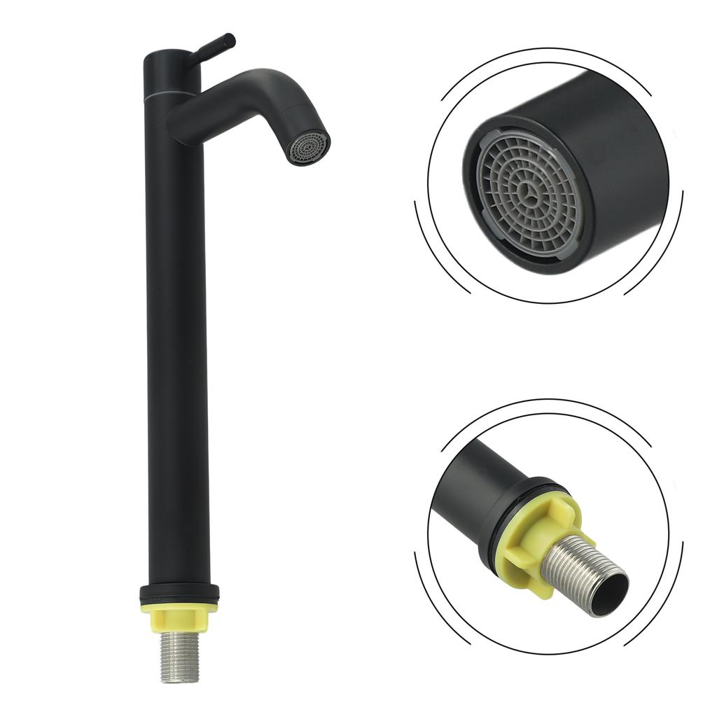 Basin Faucet Single Cold Bathroom Sink Faucet Kitchen Faucet Deck Mounted Stainless Steel Tap Bathroom Counter Basin Faucet