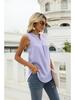 European & American Women's Fashion: Spring/Summer Solid Color V-Neck Sleeveless Shirt with Lace Trim