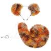 Halloween Curly Dog Costume Set Plush Faux Fur Ears Tail Headband Cosplay Props Party