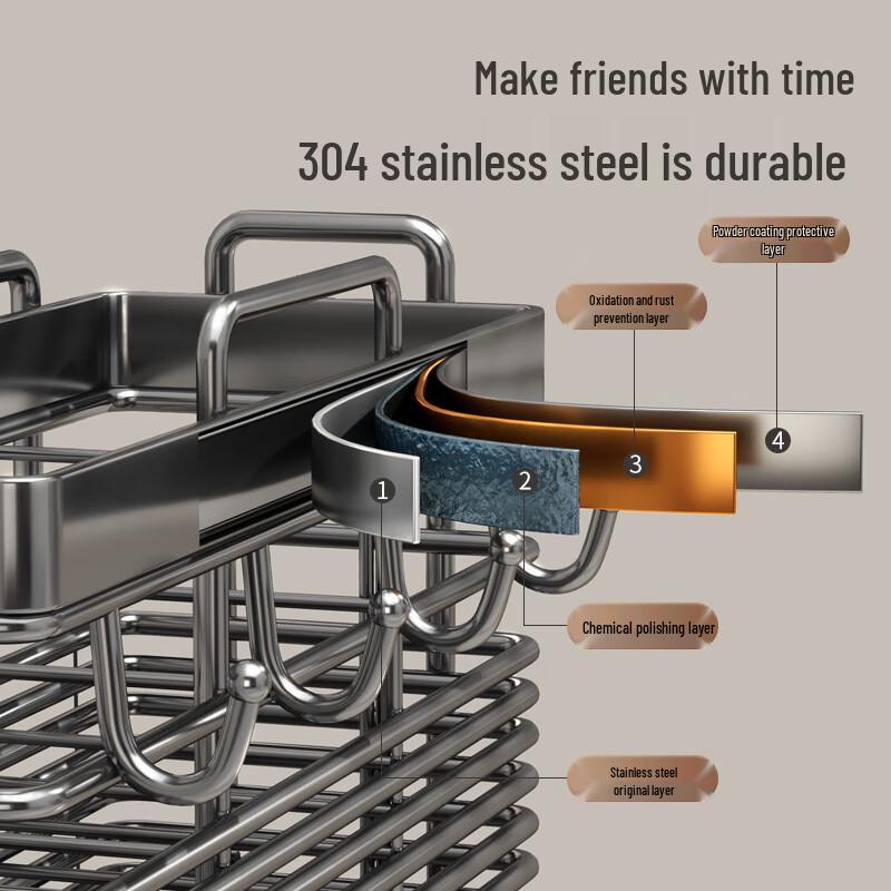 Wall-Mounted 304 Stainless Steel Chopstick Holder