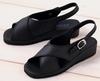Fuji Rubber Nurse Crossover Sports Size 3E Women's Sandals, Black, 25.0 cm,