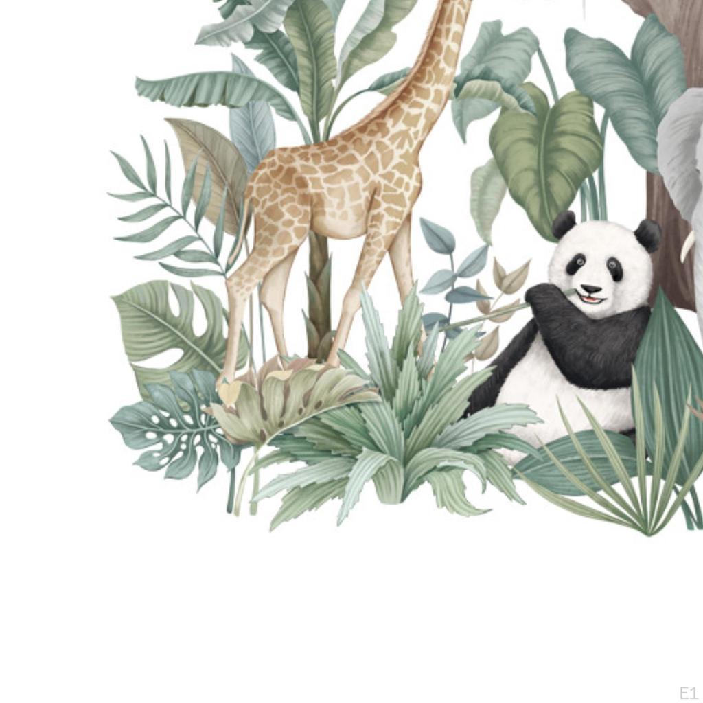 Wall Stickers Animal Decals PVC Removable DIY Tropical Rainforest Cartoon Mural Art Decor