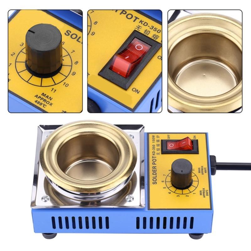 150W Lead Free Solder Pot Soldering Desoldering Bath Titanium Plate 50mm 200-480℃