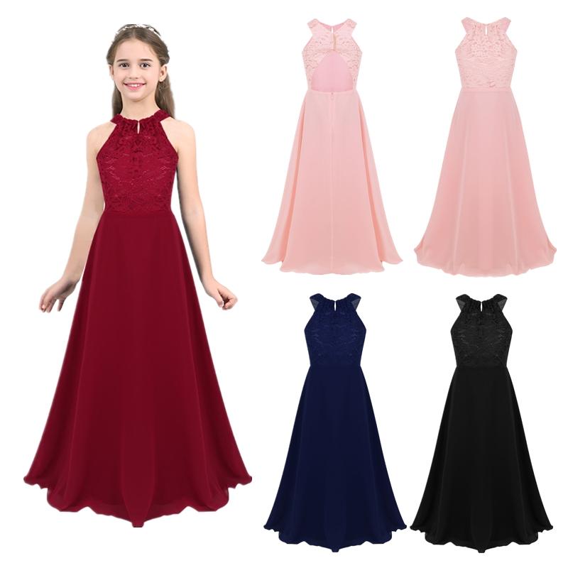 

Kids Lace Chiffon Sleeveless Flower Girl Dress Kids Bodice Double Layer Pageant Wedding Bridesmaid Dresses 14-16 Years м ята зелений колір
