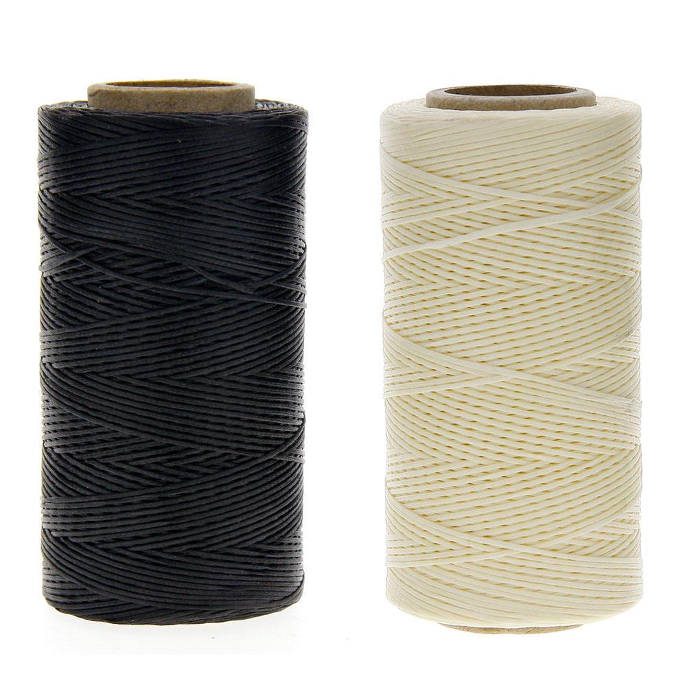 150D Filo Cerato Per Cuoio E Pelle - Kit Riparazione Tappezzeria Da 50 Metri, 1mm, Colore Beige, Per Scarpe, Borse E Fai Da Te