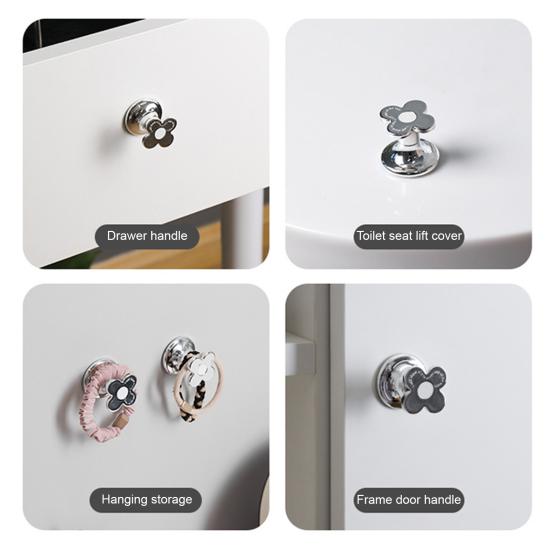 Blumenförmiger Toilettendrücker 1 Stück/2 Stück Toilettentaste Drücker Leicht abwischbar Universell passend Werkzeuglose Montage Toilettenspülkasten-Tastenhilfe für Frauen mit langen Nägeln