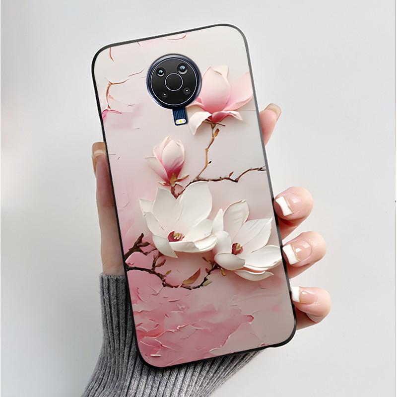 Printed Phone Case For Nokia G10 / Nokia G20 / Nokia 6.3 Fundas Soft Silicone Black Shell Cover Cute Flower Cartoon Casing Coque