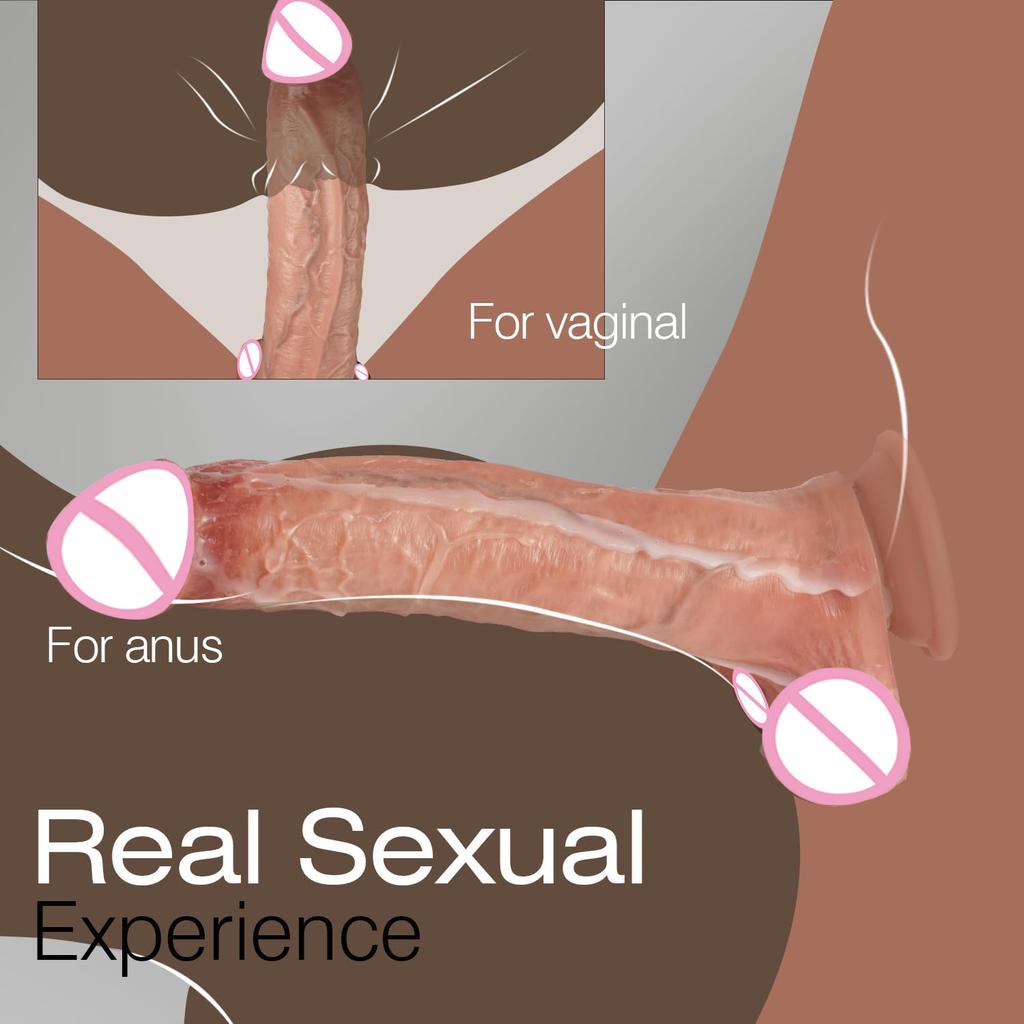 Realistic Dildo Silicone Dick Penis With Strong Suction Cup Testicles Veins For Anal Play Experience Adult Sex Toy For Women