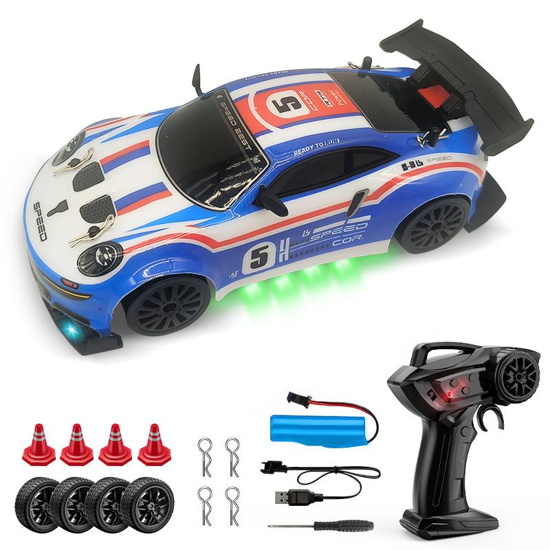 1/24 Remote Control Four-wheel Drive Drift Sports Car With LED Lights Racing High Speed Vehicle Kids Toys Multiplayer Game Gifts