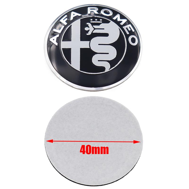 

For Alfa Romeo 1pcs 3D alfa romeo 40mm aluminum steer wheel emblem Sticker Car Steering Wheel Sticker Car Interior Emblem Car Ac 40mm Car emblem черный белый