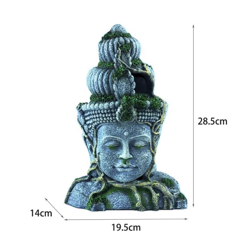 Aquarium Dekoration Antiker Stein Buddha Harz Figuren Landschaftsgestaltung Aquarium Ornament Fischbecken Aquarium Dekoration Zubehör