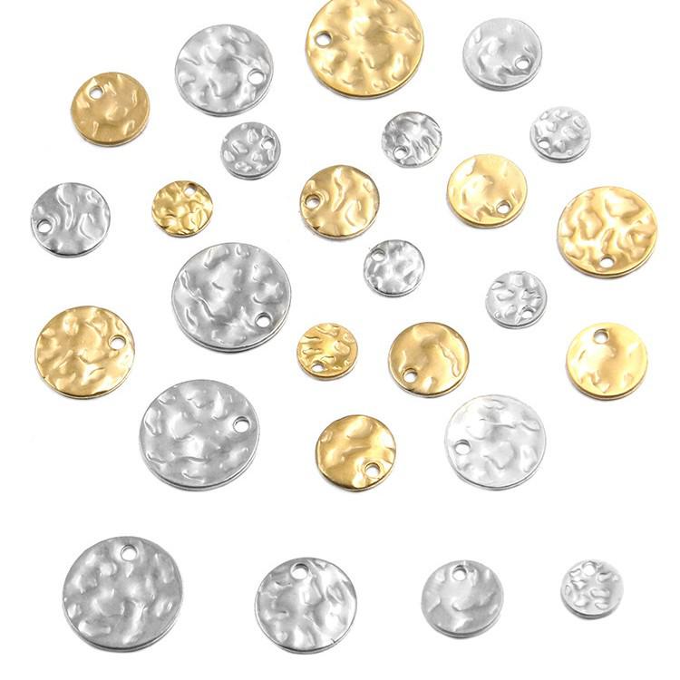 Stainless Steel Rippled Relief Beads for DIY Necklace Jewelry (6-12mm)