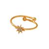 Style Fashion Versatile Octagonal Star Studded Diamond Ring Temperament Light Luxury Index Finger Ring Niche Design Ring