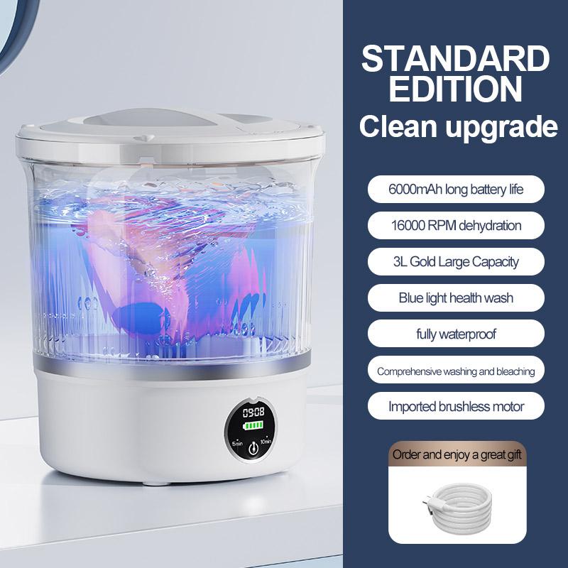 

Mini Underwear Washer Rechargeable 3L Electric Socks Washing Machine Household Small Wireless Portable Laundry Underwear Cleaner