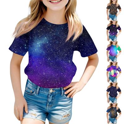 Kinder Mode Casual Korte Mouw Paashaas Print Ronde Hals Korte Mouw T-Shirt Top