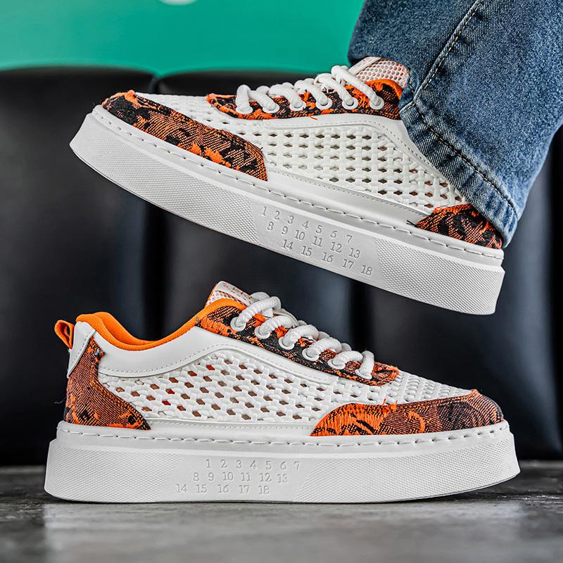 Men'S Spring New Style Thick Bottom Sneakers Breathable Mesh Sports Casual Shoes Fashionable All-Match Board Shoes Sneakers