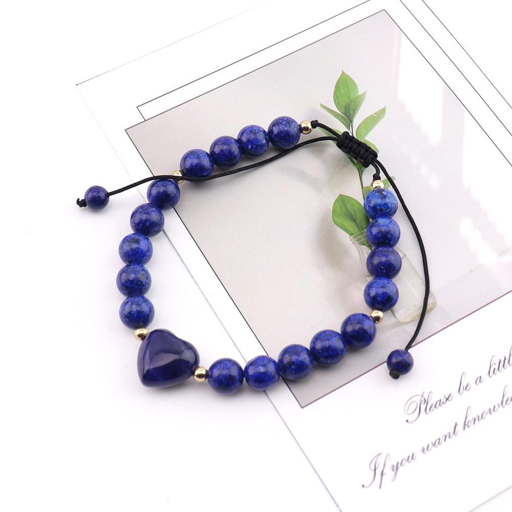 Natural Crystal Love Bracelet, Various Materials, White Powder Amethyst Beaded Bracelet, Adjustable Bracelet B111