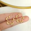 Korean High-End Sweet Flower Earrings with Hollow Design