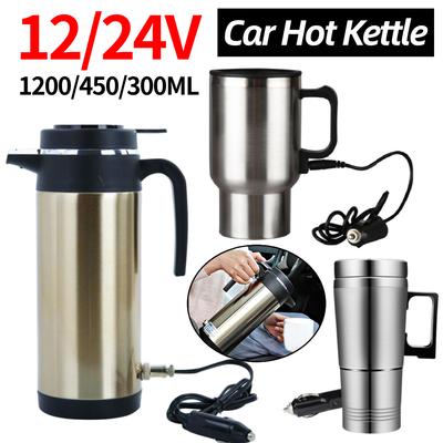 Czajnik samochodowy 1200 ml, podgrzewacz wody do samochodów ciężarowych, duża pojemność, czajnik do herbaty i kawy, konstrukcja odporna na przeciekanie, 120/240 W, automatyczne wyłączanie