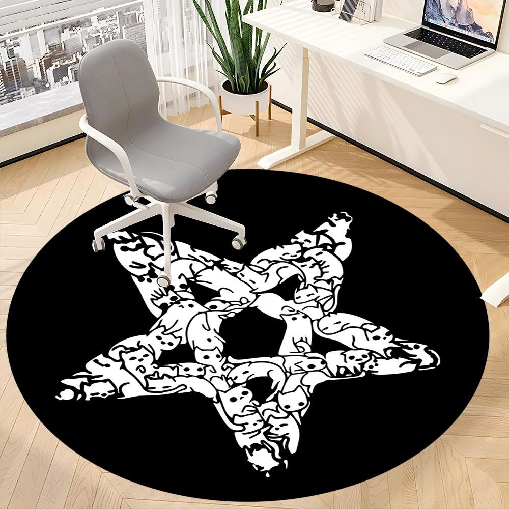 1pc Monster Pattern Office Round Area Rug,  Mat Suitable For Office, Under Office Chairs Bedroom Living Room Home Decor, Room Deco