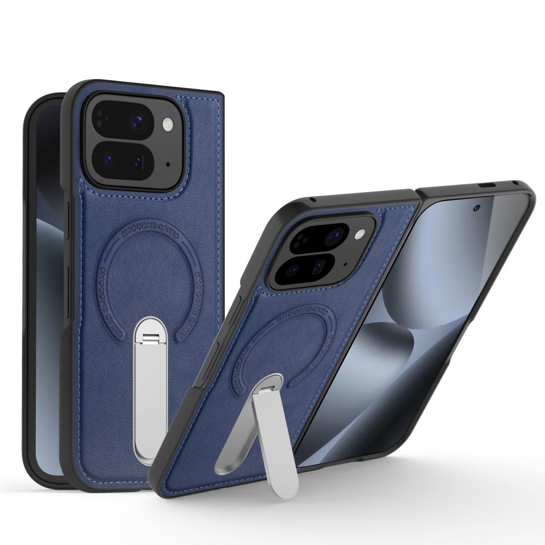 

Embossed PU Leather Case For Google Pixel 10 Pro Fold Magsafe 360° Rotation Metal Stand Comfort Grip Cover Artificial leather&Google Pixel 10 Pro Fold