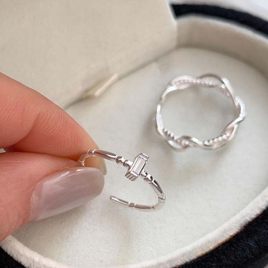 Anel Inseparável Prata 925 Vento Frio Aberto Ajustável Dedo Indicador