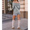 Winter Fall Women Solid Turtleneck Off Shoulder Pullovers Long Sleeve Sweaters Pullover Female Loose Knitted Jumper Outerwear