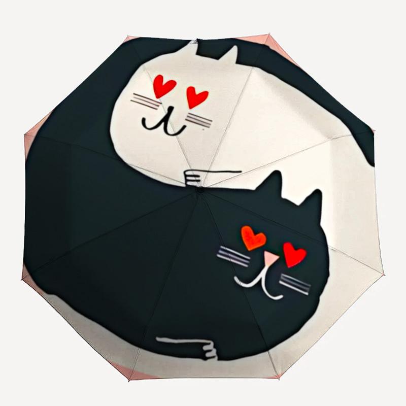 

1pc Yin-Yang CatsAutomatic Open/close, All-Season Portable Folding Umbrella for Friends, Travel, Everyday, Events yy250806135