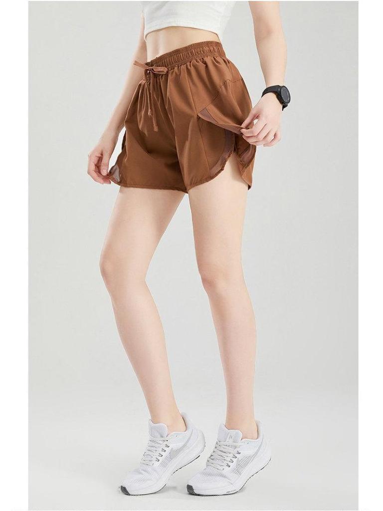 Women's Quick-Dry High-Waist Summer Running Shorts - Breathable, Loose, Anti-Exposure Fitness Pants