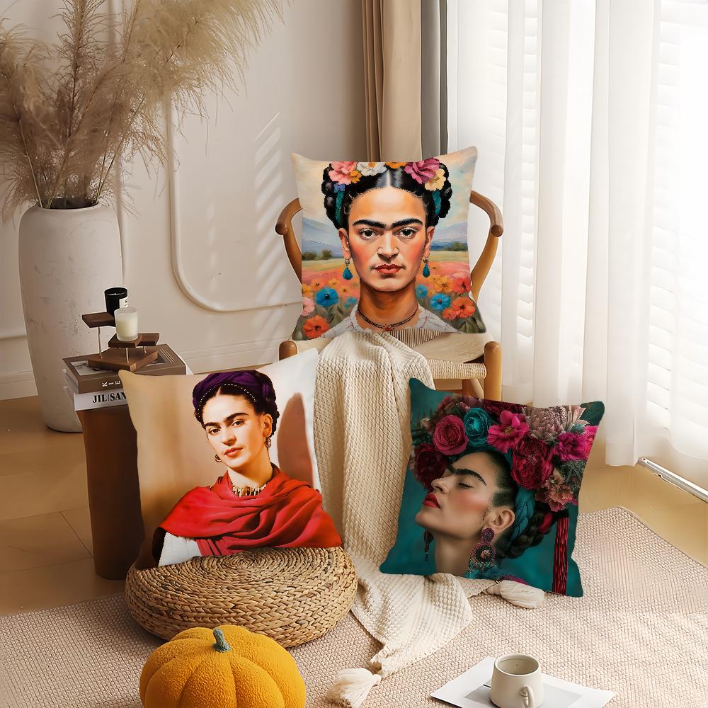 Tecknad F-Frida ART K-kahlo Kuddfodral Lämpligt för Sovrum Vardagsrum Bilar Heminredning