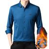 Autumn and Winter New Men Plus Fleece Long-sleeved Shirt Young Warm Shirt