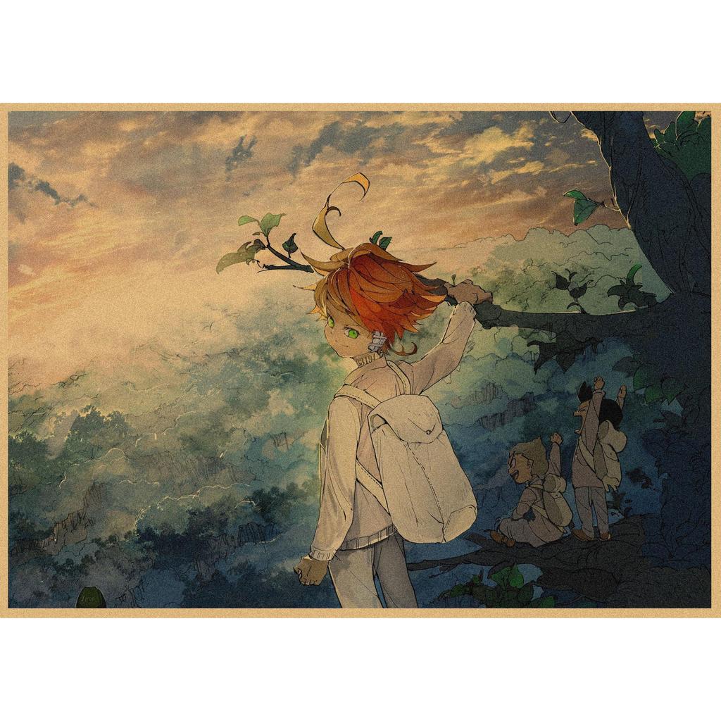 The Promised Neverland Anime Retro Kraft Paper Poster - Decorative Wall Art