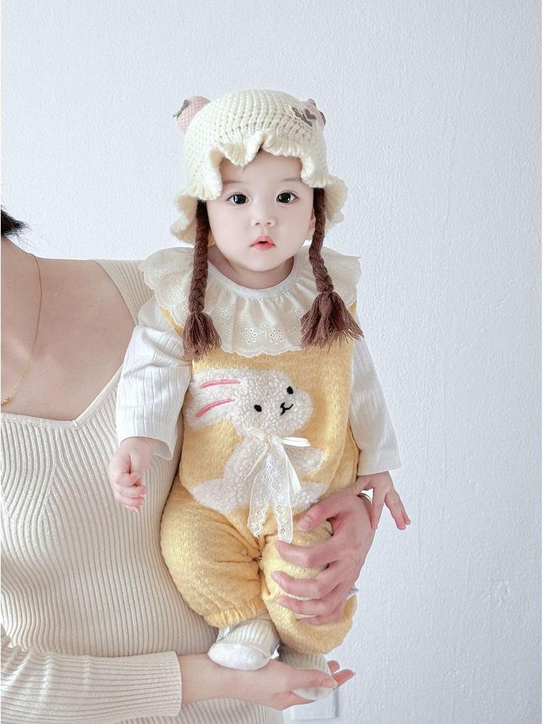 Handmade Baby Romper Set: Cute Embroidered Overalls for Girls & Boys